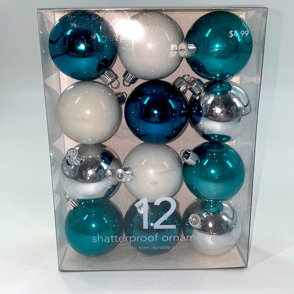 Martha stewart shatterproof Christmas ornaments 12 ct